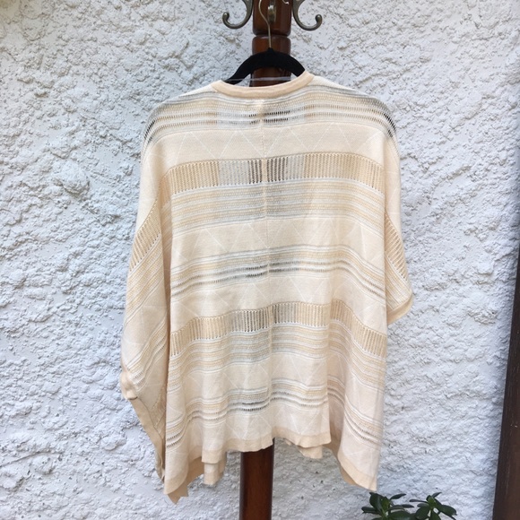 NY collection knit cream short sleeve cardigan - Picture 2 of 5